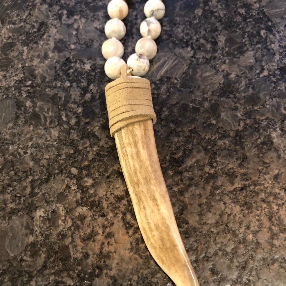 Beaded antler necklace.  Stunning!